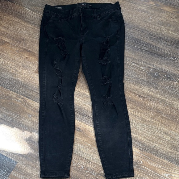 torrid Denim - Torrid Black Ripped Skinny Jeans